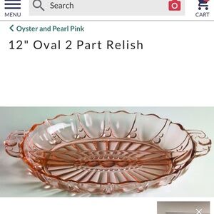 Anchor Hocking Pink Glass Oval Platter